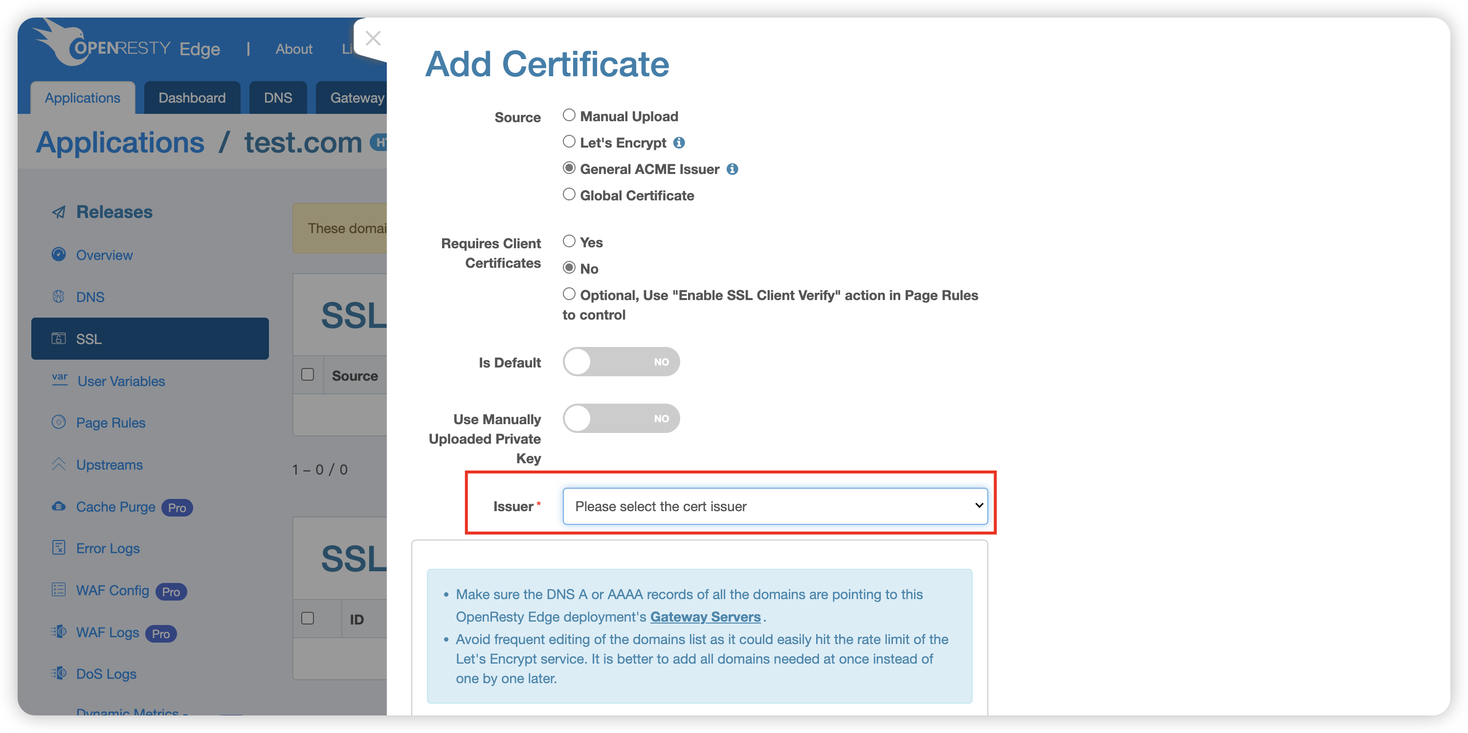 ACME Certificate